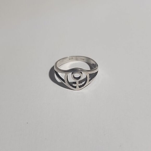 Female Sign 925 Sterling Silver Ring 6.75 Womens Jewelry - Picture 1 of 3
